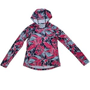 Columbia Women's Long Sleeve Hoodie - Pink and Blue Floral